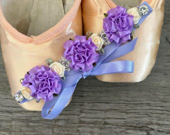 Waltz of the Flowers Nutcracker BunWrap,  (lavender foral ballet headpiece)