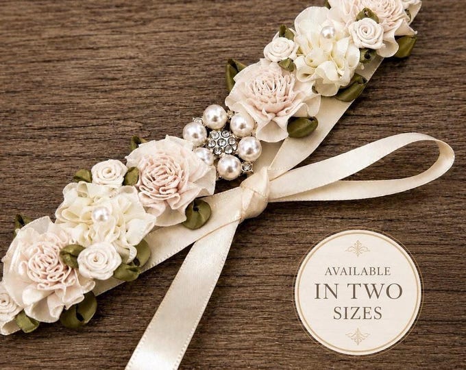 Ivory Pearl Bridal Bun Wrap: Flower Girl Hair Piece, First Communion Wreath