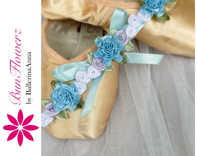 BunFlowerz Lavender and Blue BunWreath (Easter ballet wrap, floral hairpiece, floral garland, bun crown, bun flower, pastel bunwrap)