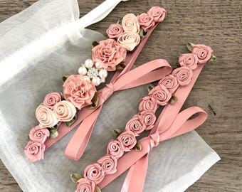 Blush Ballet Bun Wrap Gift Set, Pink Bun Flowers, Recital Gift for Ballerina