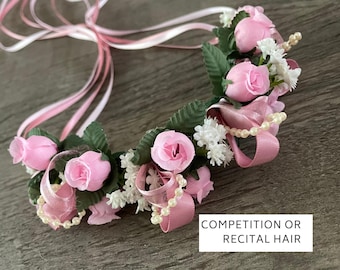 Dusty Pink Coppelia Ballet Headpiece: Mauve La Fille Mal Gardee Hair piece, Swanhilda Headpiece