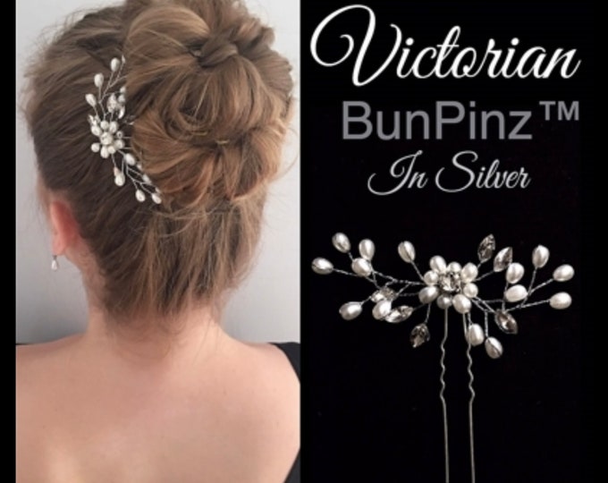 Pearl Ballet Hair Pin, Rhinestone Bun Accessory, Bridal Bun Hairpiece, Elegant bride updo