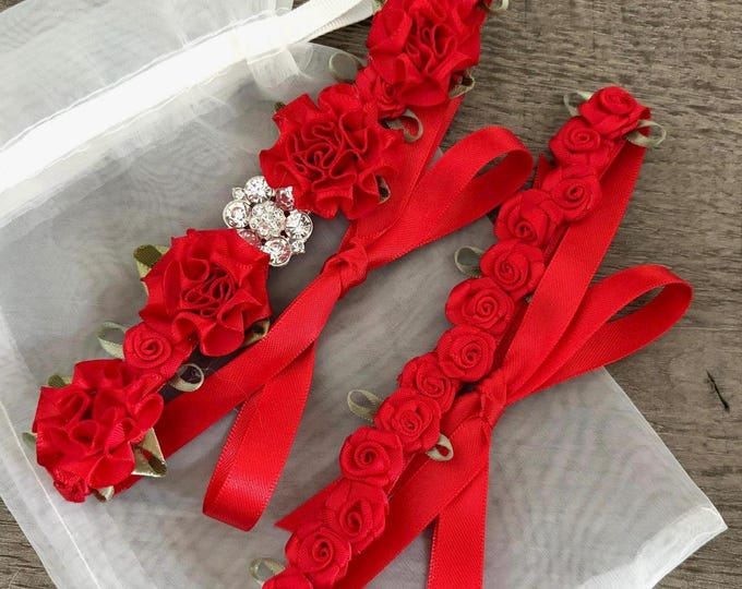 Red Ballet Bun Wrap Collection – Rhinestone BunWrap for Dance – Recital Hair Accessory