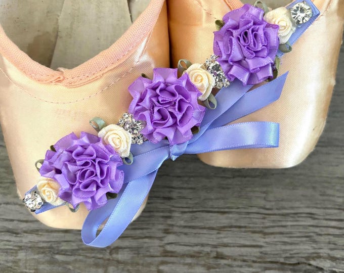 Waltz of the Flowers BunWrap, lavender foral ballet headpiece, dance hairpiece, lilac fairy hairpiece