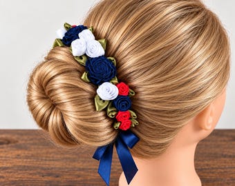 Nutcracker Soldier Bun Wrap, Ballet Hairpiece, Flames of Paris & Harlequinade Hair Accessory, Dance Competition Headpiece