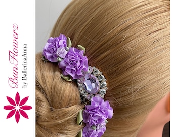 BunFlowerz Lilac Fairy Lavender Jewel BunPin (sugar plum tiara, ballet wrap, hair garland, floral hairpiece, alexandrite bunpin, bun wrap)
