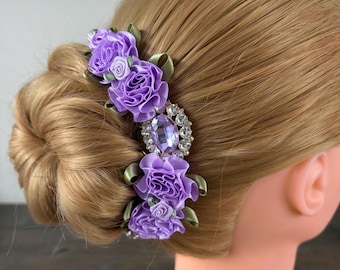 Lilac Fairy Bun Pin: Lavender Floral Ballet Hairpiece