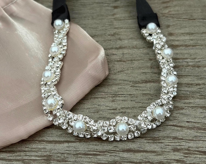 Pearl Rhinestone Bun Wrap: Bridal Ballet Hair Garland