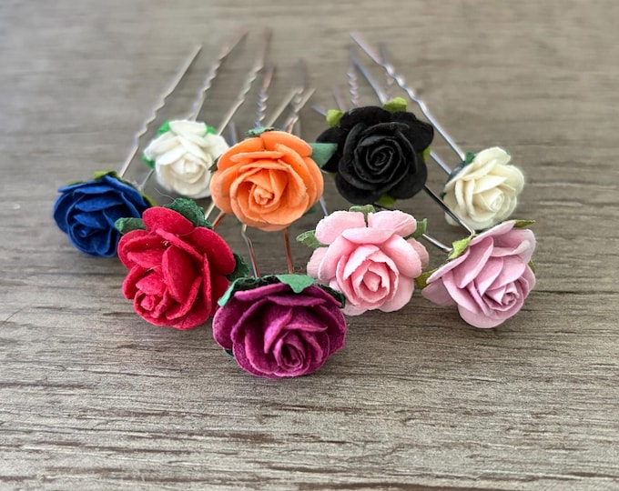 Assorted Mulberry Flower Hair Pins – Ballet Bun, Dance Recital, Bridal Accessories