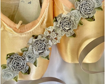 Silver Floral BunWrap: Jewel Ballet Hairpiece