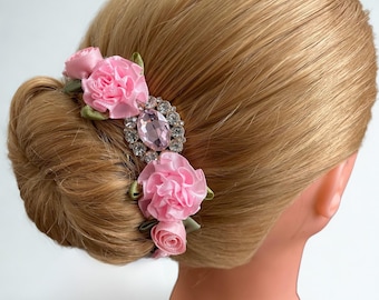 Pink Rhinestone Ballet Bun Pin: Coppelia Hairpiece