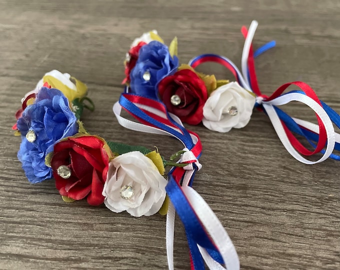 BunFlowerz Flames of Paris Garland Set (hair garland, buncrown, harlequinade bun pin, yagp flower crown, BunFlowerz)