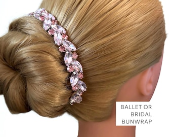Blush Rhinestone bridal hairpiece Pink crystal hair jewelry