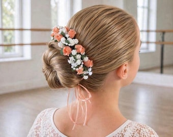 Orange Ballet Hair Wreath: Peach Ballet Head Piece, Coppelia Hairpiece