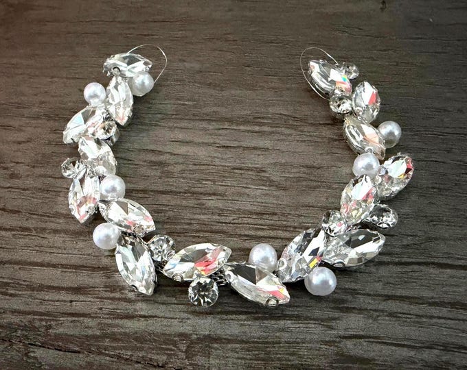 Beaded Rhinestone Bun Wrap: Bridal Ballet Pearl Hair Piece