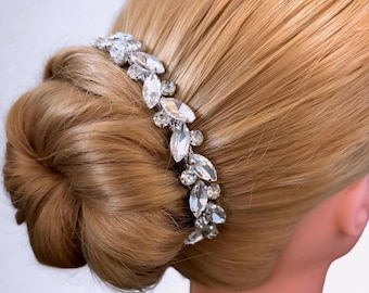 Silver Rhinestone Bun Wrap: Bridal Ballet Hair Piece