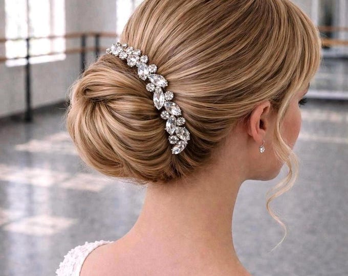 Silver Rhinestone Bun Wrap: Bridal Ballet Hair Piece