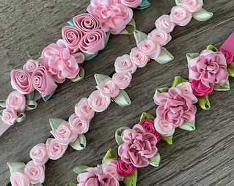 Pink BunWrap Bundle (pink ballet wrap, pink bun wrap, ballet gift set, floral hair garland, pink bun crown, pink bun wreath, bunflowerz)