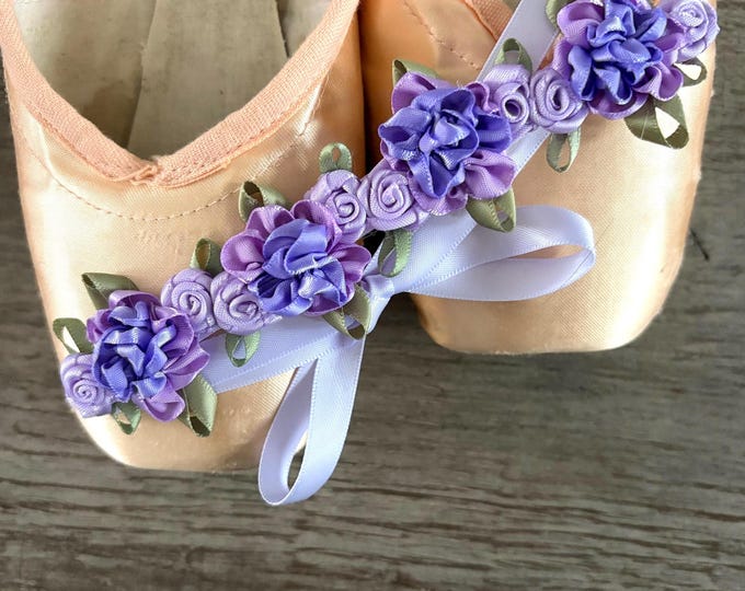 Lavender Floral BunWreath: Satin Flower Hair Garland