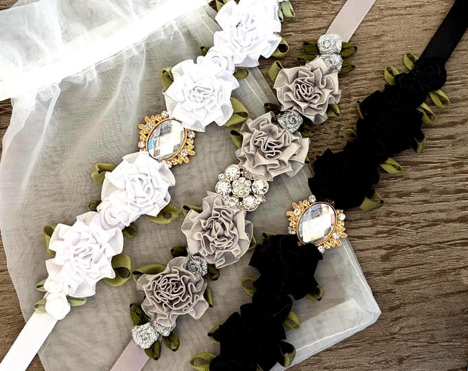 Performance Bun Wrap Collection- Silver, Black or White Dance HairPiece, Competition Hairpiece