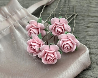 Pink Flower Hair Pins: Recital Gift for dancer