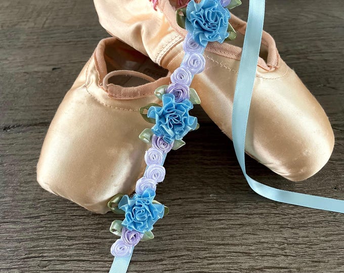 BunFlowerz Lavender and Blue BunWreath (Easter ballet wrap, floral hairpiece, floral garland, bun crown, bun flower, pastel bunwrap)