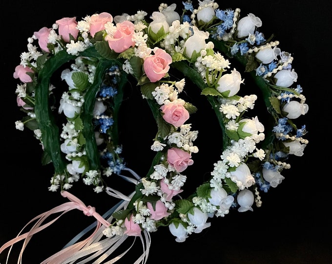 BunFlowerz MTO Hair Garland (bridal head band, la sylphide ballet headpiece, giselle headpice, Cupid hair crown, coppelia headpiece)