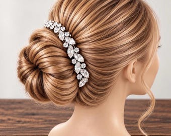 Silver Rhinestone Bun Wrap: Bridal Ballet Hair Piece