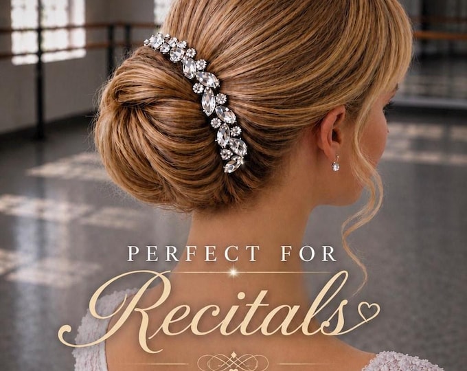 Silver Rhinestone Bun Wrap: Bridal Ballet Hair Piece