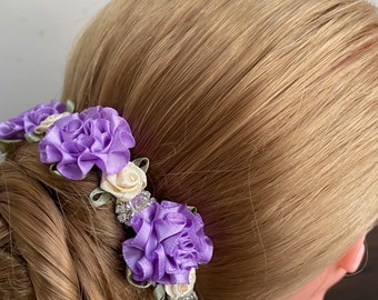 BunFlowerz Waltz of the Flowers Nutcracker BunWrap (lavender flower queen ballet wrap, lavender bunwrap, nutcracker floral garland, bunwrap)