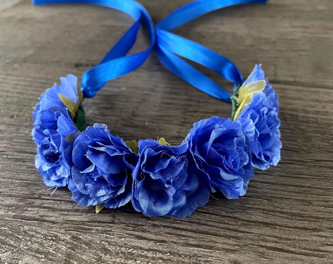 Royal Blue Ballet Hair Garland: Giselle Dance Headpiece