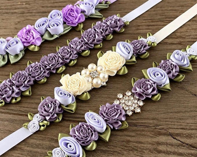 Dusty Lavender Lilac Ballet Bunwrap – Floral Roses Hairpiece for Dance Recital