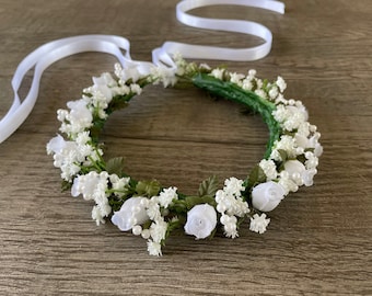 BunFlowerz Cupid Floral Garland (bridal headband, La sylphide hair piece, coppelia garland, cupid headpiece, hair garland, flower crown