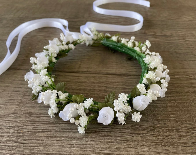 BunFlowerz Cupid Floral Garland (bridal headband, La sylphide hair piece, coppelia garland, cupid headpiece, hair garland, flower crown