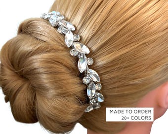Silver Rhinestone Bun Wrap: Bridal Ballet Hair Piece