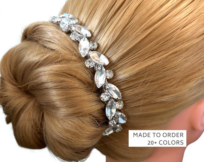 Silver Rhinestone Bun Wrap: Bridal Ballet Hair Piece
