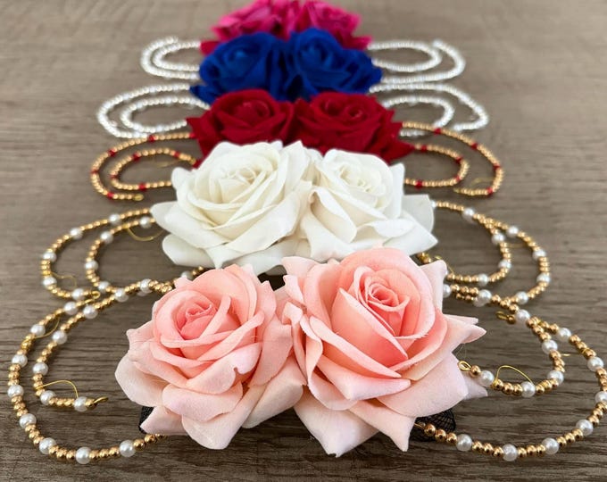 Double Rose Ballet Headpiece: Paquita, Kitri, Aurora, Spanish Hair Flower, Ballroom Hairpiece