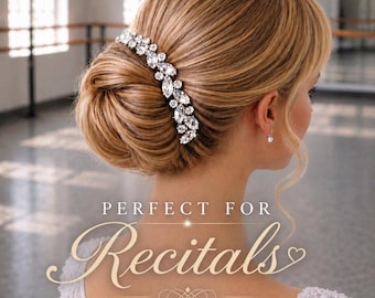 Silver Rhinestone Bun Wrap: Bridal Ballet Hair Piece