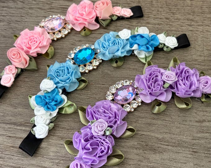 Blue, Lavender & Pink Ballet Bun Wrap Hairpiece Collection – Rhinestone BunWrap, Dance Recital Hair Accessory