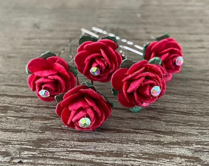Assorted Color Mulberry BunPins (floral hair pins, bridesmaid  bun pins, ballet pins, hair flowers, bridal bun pins, flower girl pin)