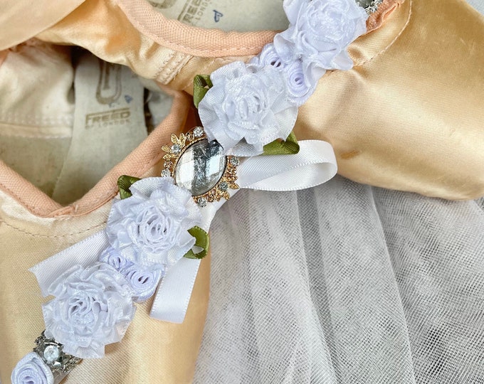 BunFlowerz White Rhinestone BunWrap (white ballet wrap, bridal hairpiece, hair garland, hair crown, bun crown, bridal hair pin, bun flower)