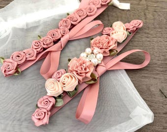 Blush Ballet Bun Wrap Gift Set, Pink Bun Flowers, Dance Recital Hair Accessory