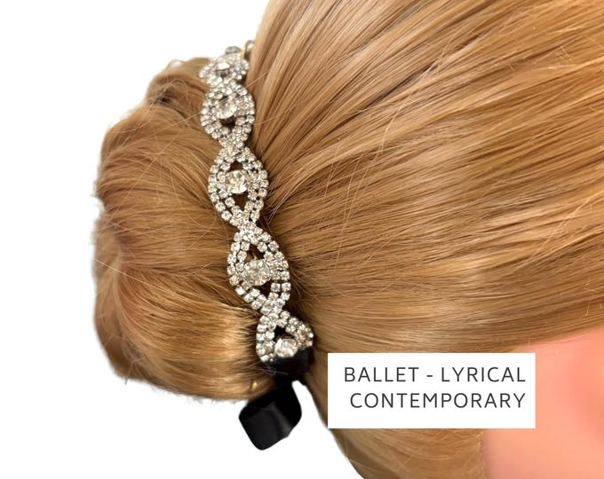 Dance Rhinestone Hairpiece | Recital Bun Wrap | Infinity Crystal Bride Hair Vine