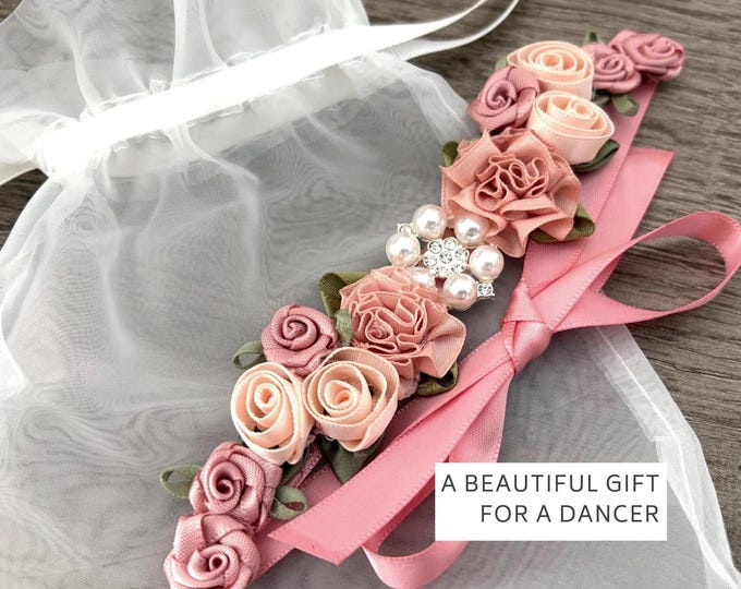 Ballet Hair Accessory Gift, Pink Ballet Bun Flowers, Dancer Recital Hairpiece, Gift for Ballerina