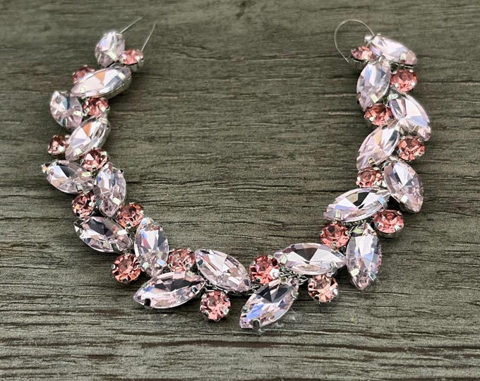 Pink Crystal Bun Wrap: Rhinestone Ballet Hairpiece