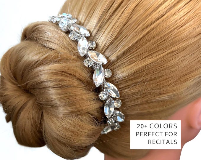 Silver Rhinestone Bun Wrap: Bridal Ballet Hair Piece
