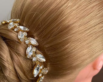 BunFlowerz Gold AB Rhinestone BunWreath (gold bridal hair piece, ballet BunWrap, gold bunwrap, topaz ballet wrap, paquita jewel hairpiece)