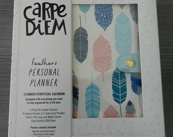 Carpe Diem - Personal Planner, Feathers, A5 complete set, refillable calendar