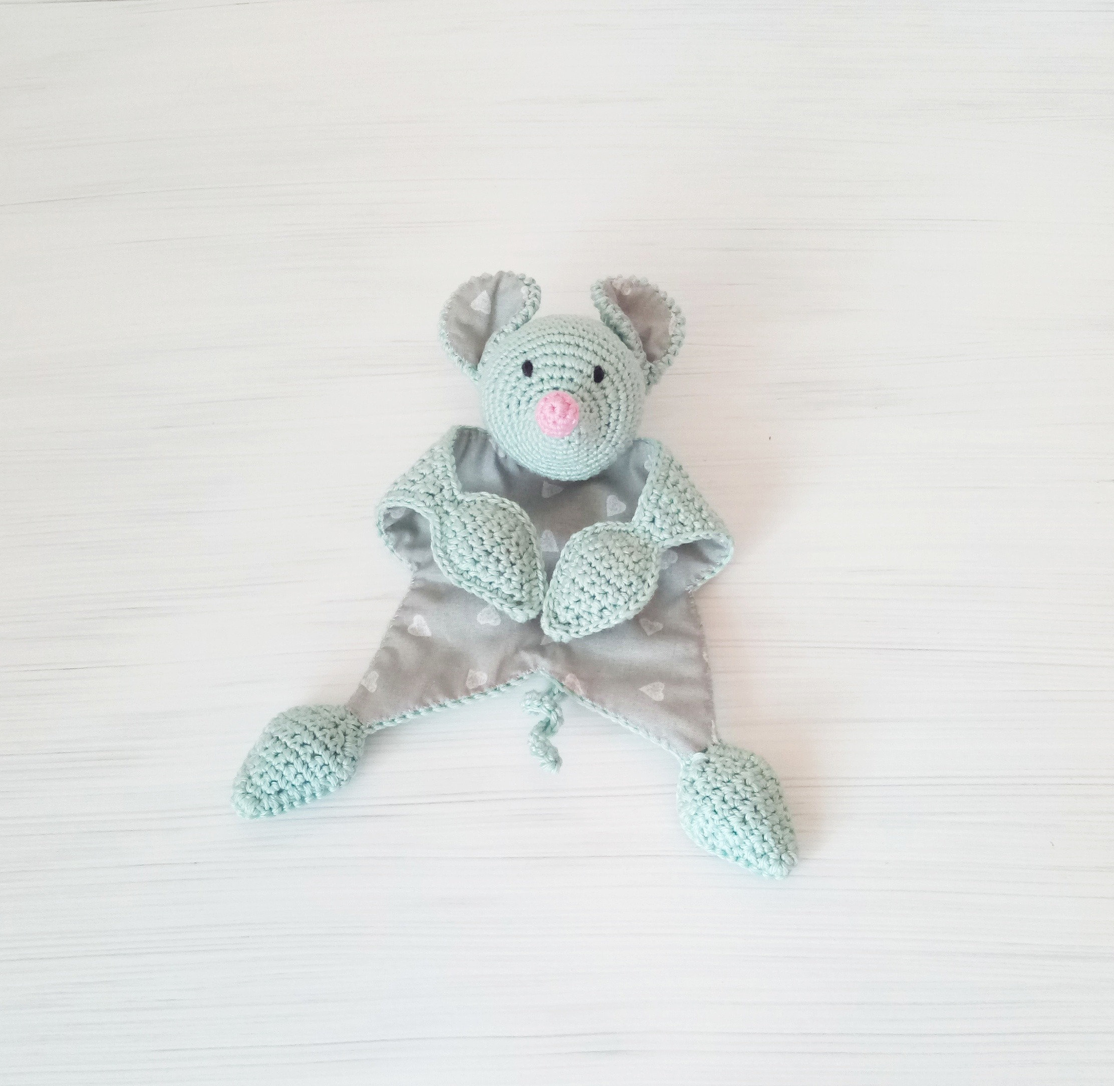 Mouse crochet lovey blanket Comforter eco friendly sensory Etsy