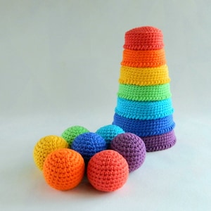 Montessori baby toys rainbow stacker / Eco friendly toddler learning toys / Montessori materials sensory toys / Gender neutral baby gift